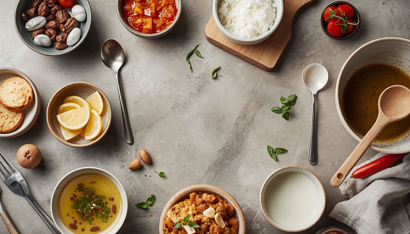 FlexiNourish spread of bowls and utensils at Phimloreiuxapan